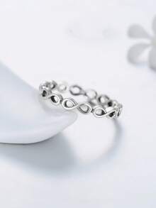 MODIAN S925 Sterling Silver Infinity Symbol Ring, Minimalist Personalized Finger Ring For Women - Silver - View 6