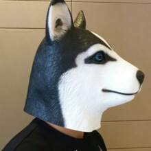 Mặt nạ đầu chó Husky, mặt nạ hóa trang động vật ngộ nghĩnh, phụ kiện cosplay Halloween. - Nhiều màu - Xem 4