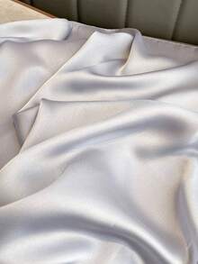 1 pieza Bufanda de satén de seda de unicolor para mujer, para boda, chal - Gris Claro - Ver 5
