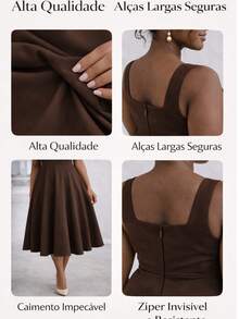 Elegant Green Dress With Defined Waist – Sophisticated And Stylish - Café integral - Ver 4