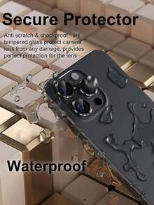 Miếng dán bảo vệ ống kính camera cho iPhone 17/16 PRO MAX/16PRO/16 Plus /15 PRO MAX/15 PRO/14 PRO MAX/14 PRO/13 PRO MAX/13 PRO/12 PRO MAX/12 PRO, kính cường lực AR+AF, lớp phủ kim loại đơn chống trầy xước 9H, độ nét cao. - màu đen - Xem 4