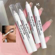 BLUETHIN 1 支珍珠白眼影笔、荧光笔眼影棒、顺滑闪亮、防水持久的日常眼妆 - 銀色 - 查看 7