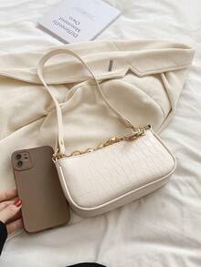 Túi vuông thời trang cá tính dành cho nữ, túi đựng máy ảnh, chất liệu PU, trang trí ngôi sao kim loại, dây xích, quả cầu, phong cách gợi cảm, phong cách kim loại Y2K, phù hợp sử dụng hàng ngày, đi làm, ví, quà tặng bạn bè, ngày lễ, túi đeo vai nữ. - Màu be - Xem 4