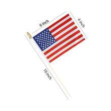 12 Pack Mini American Flag Handheld Stick Flags 4x6 Inch Small Patriotic Party Parade Decoration - Multicolor - View 2