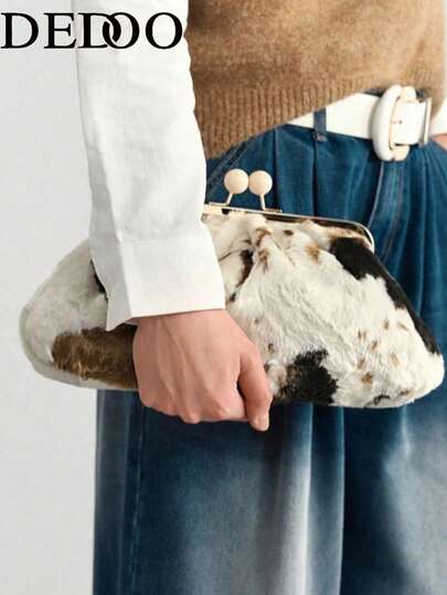 Dedoo Bolsos de mano para damas y mujeres, de peluche, de moda, elegantes, sencillos, personalizados, versátiles, clásicos, para citas, uso diario, compras, té de la tarde, fiestas de cóctel, fiestas, bailes de graduación, clubes, cumpleaños, eventos nocturnos, banquetes, bodas