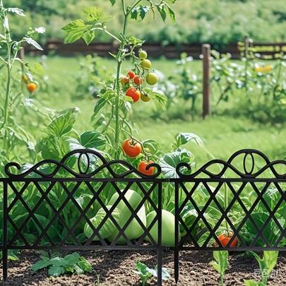 5 piezas Valla decorativa de plástico resistente para jardín, valla extraíble para patio exterior, barrera para bordes de césped - Pantalla de privacidad resistente a la intemperie para exteriores, adecuada para césped, macizos de flores y patio, estructura resistente, valla decorativa, fácil instalación sin herramientas