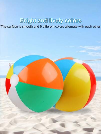 1 quả bóng bãi biển bơm hơi cầu vồng 14 inch, thích hợp cho hồ bơi, tiệc bãi biển và các trò chơi dưới nước.
