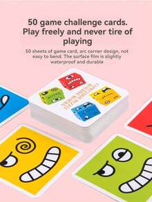 1 Set Wooden Changeable Face Expression Matching Blocks, Children's Logic Thinking Training Interactive Tabletop Game, Educational Puzzle Toy - Multicolor - View 10