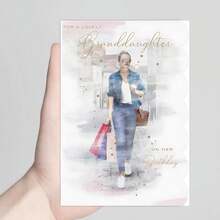 Carte d'anniversaire pour petite-fille - À ma charmante petite-fille - Artisanat spécial - Beau design artistique - Illustrations intérieures - Fabriqué au Royaume-Uni - Matériaux - A - Voir 2