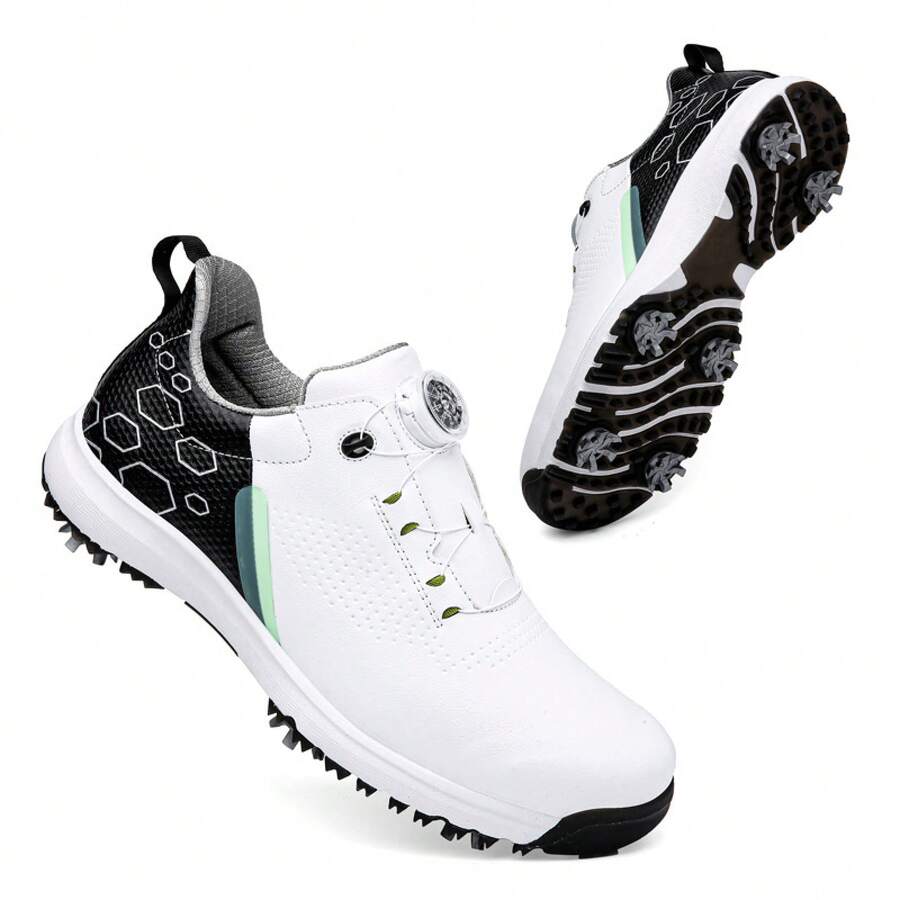 2026 New Shoes Men And Women, Breathable Automatic Rotating Lace-Up Casual Shoes, Couple's Fixed-Studded Sports Shoes Men And Women. Sneakers Men - 999A-黑白有釘 - 查看 1