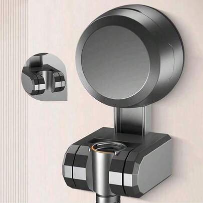 1个吸盘式淋浴喷头支架，可移动手持淋浴喷头支架，适用于安装在光滑表面上