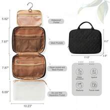 Travel Toiletry Bag For Women, Travel Makeup Bag Portable Hanging Organizer Multifunctional Water-Resistant Shaving Bag Multiple Compartments With Hanging Hook For Toiletries Accessories For Women Toiletries Bag Wash Bag Large Capacity Shower Bag Mothers Day Gift Teacher Gift Cruise Essentials Travel Essential - Multicolor - View 4