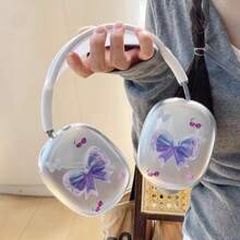 1 chiếc ốp bảo vệ màu tím hình nơ, tương thích với Apple Max 2, ốp tai nghe nhẹ và sáng tạo, phù hợp với tai nghe Bluetooth. - Nhiều màu - Xem 5