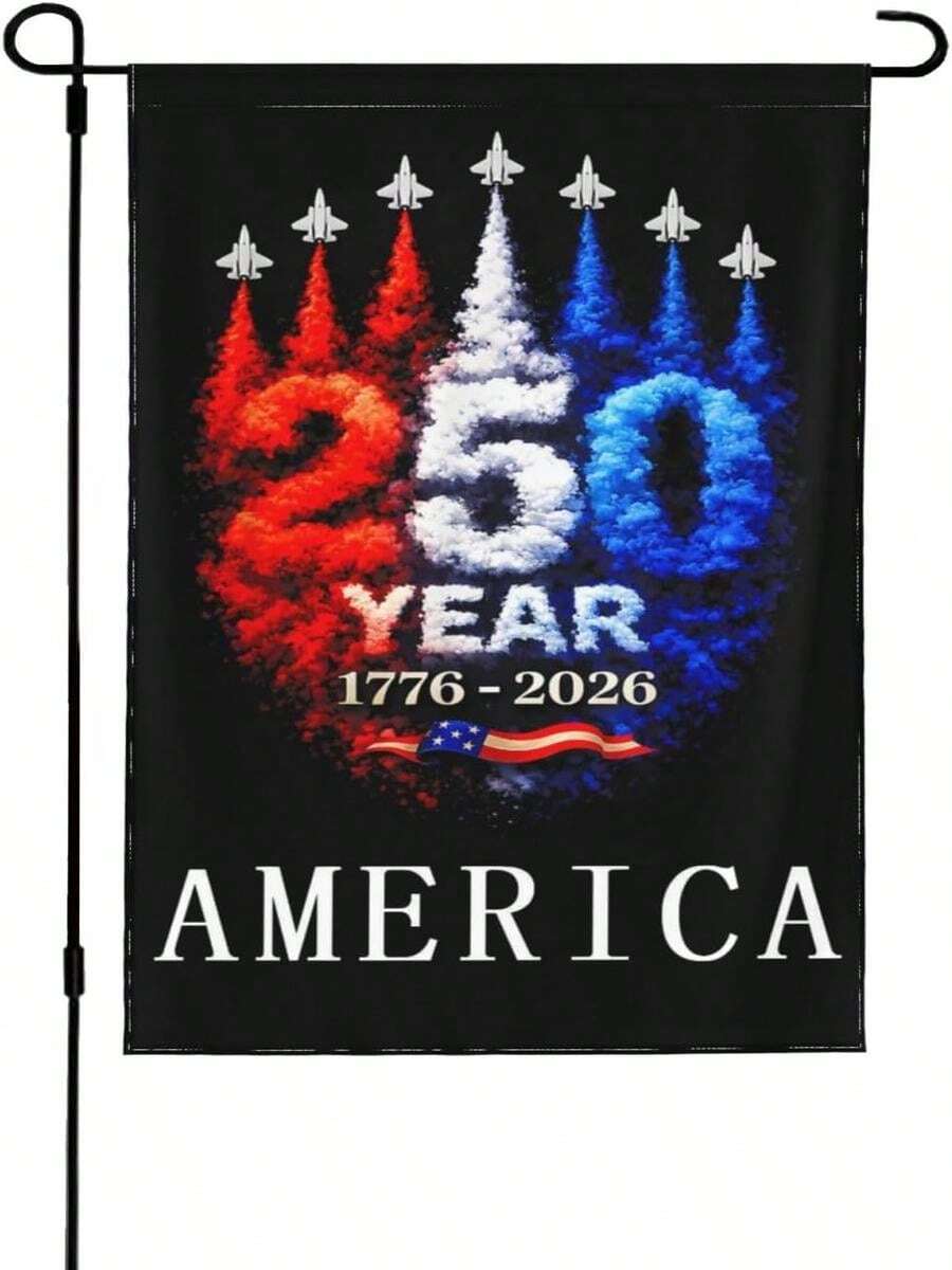 250 Anniversary USA Garden Flag, 250 Anniversary USA Flag America 250th Anniversary Patriotic Banner, Double-Sided Waterproof, 12x18 Inch, 1776-2026 Commemorative - A - Xem 1