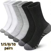 5 pares de calcetines de baloncesto y trabajo para hombre de talla grande en colores negro, blanco y gris - Multicolor - Ver 28