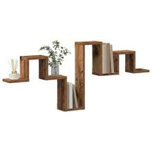 Mensola a muro con vano contenitore, in legno di recupero, 104,5 x 43 x 10 cm - 1PC - Visualizzare 3