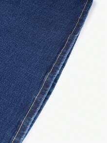 Y2K 复古优雅女士喇叭牛仔裤，高腰弹力深蓝色喇叭裤，度假休闲性感喇叭裤，2026 春夏款 - 深色水洗藍 - 查看 11