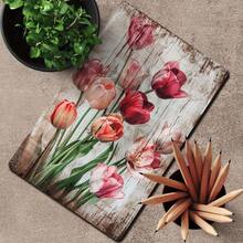 2D Flat, 1pc Vintage Tulips Metal Wall Art Sign - 8x12 Inch (20x30cm) Shabby Chic Rustic Dutch-Inspired Tulip Field Decor, Pink & White Tulip for /Outdoor Room, Cafe, Decoration - Easy Mounting Holes, 2D Flat - 1PC - Übersicht 2