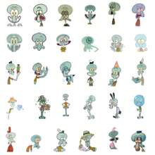 SpongeBob SquarePants 60pcs SquarePants Style Sticker Roll - Random Designs, Featuring Characters Like SquarePants, Squidward, Sandy, Plankton, Mr. Krabs, In Soft Colors, Suitable For Crafts, Gift Wrapping, Phone & Cup Decoration, Birthday Themes And DIY Projects, Cute Cartoon DIY Decorative Stickers For Phone Cases, Laptops, Notebooks, Guitars, Cups, Stationery, Waterproof Stickers - Random - View 7