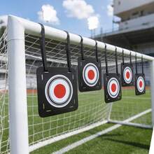1 set Cible d'entraînement de football réglable, disque cible à accrocher avec bande autoagrippante pour la pratique du tir, équipement d'entraînement de soccer, accessoires de cadre de but, accessoires de tir au hockey - Multicolore - Voir 7