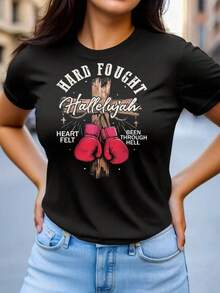 Estate uomo camiseta casual de manga curta feminina-o coração de aleluia lutou duro através do pescoço redondo, blusa de verão, lavável na máquina, camisetas femininas, roupas casuais, estilo moderno, ajuste confortável
Black T-shirt Print-Uma camiseta preta de manga curta, feita de algodão puro, projetada especificamente para entusiastas de streetwear. Graças ao seu design clássico, é a escolha ideal para um visual hip-hop ou como um presente para homens. - Preto - Ver 8