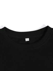 2026 K3 Women's Breathable Polyester Graphic T-Shirt - Chic 'Aunt And Great-Aunt' Design, Machine Washable, Perfect For Spring And Summer. - Black - View 7
