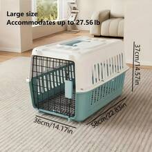 Airline- Portable Pet Carrier For Cats & Small Dogs - Airplane Cabin Crate With Dividers, Sturdy Breathable Travel Carrier, Available In Various Sizes (Car & Air Transport) - For Cats And Small Pets - 藍色S - 查看 10