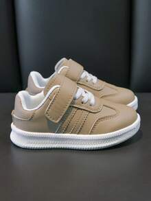 1 Pair Children/Toddler Innovative 2026 Spring Casual Sports Sneakers, Soft Sole White Athletic Shoes For Girls, Suitable For All Seasons - Khaki - View 3