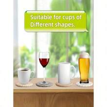 1Pc Drink Coasters With Holder, Minimalist Table Woven Coasters,Kitchen Table Heat-Resistant Coasters And Thick Insulation Pads,4 Colors Absorbent Coaster Set For Home Decor Tabletop Protection Suitable For Kinds Of Cups, 4.3 Inches - Multicolor - View 4