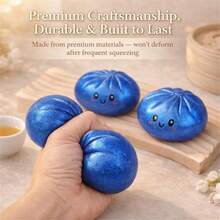 Glitter Dumpling Squishy Toys, Soft Squeeze Stress Relief Fidget Toy, Cute Decompression Sensory Toy For Anxiety Relief - Đỏ - Xem 5