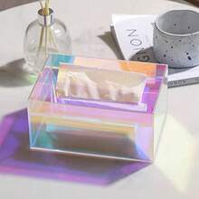 Zerodis Cubierta de Caja de Pañuelos Soporte de Papel Facial Acrílico con Dispensador de Servilletas de Apertura Grande para Tocador de Baño Encimera Mesitas de Noche Oficina - Transparente - Ver 7
