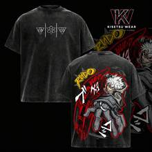 Rudo Gachiakuta-Shirt – Vintage Washed Oversized Anime Graphic Tee, Dark Fantasy Manga Art Shirt, Heavy Cotton Streetwear, Unisex Casual Top, Gachiakuta Fans - màu đen - Xem 1