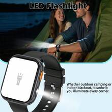 SENBONO 1000mAh 电池智能手表，男女通用，带 LED 手电筒，2.04 英寸屏幕，支持无线通话、健身追踪、睡眠监测、100 多种运动模式，是一款健身手表、运动手表和计步器手表。 - 查看 6