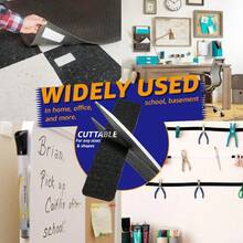 16 Pairs 1x4 Inch Heavy Duty Adhesive Hook And Loop Strips Double Sided Fastener Tape For School Classroom Office Home Use Black - 1 - 查看 4