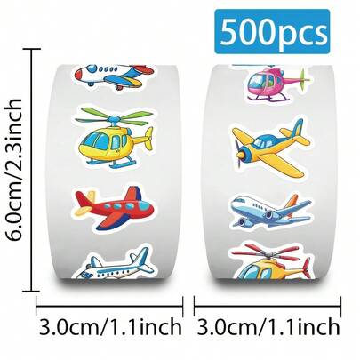 500 miếng dán hình máy bay, hình hoạt hình dùng để trang trí sổ tay, nhãn dán tự dính dùng để dán phong bì, cũng thích hợp để trang trí điện thoại, máy tính xách tay, sổ tay, bình nước và các vật dụng khác.
