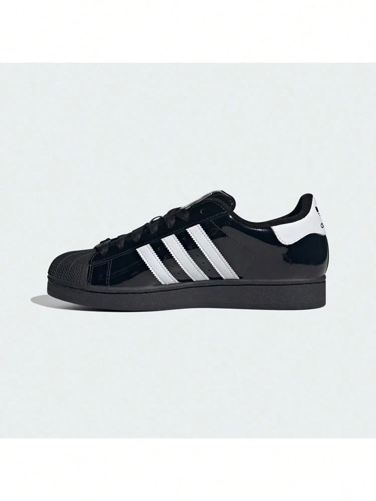 Adidas Originals男鞋女鞋2026全新Superstar II經典貝殼頭低筒板鞋休閒鞋JR7313 - 黑色 - 查看 1