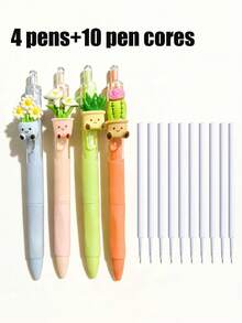 Bộ 14 bút bi rút chủ đề cây cối, kèm hộp mực thay thế, nhiều hình dán cây cảnh, bút khô nhanh họa tiết hoa, cầm nắm thoải mái, viết trơn tru, đồ dùng văn phòng phẩm và học tập. - nhiều màu - Xem 8