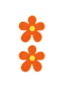 2/4 piezas Parches con aplicación de flores, parches bordados con flores para planchar y coser, pegatinas de reparación, parches decorativos con flores de colores para DIY en mochilas, vaqueros, sombreros - flor - Ver 12
