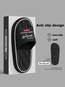 Spring/Summer INS Style Casual Slides, Versatile & Comfortable, Quiet & Wear-Resistant Sole, Essential For Home, Hotel, Office, Outdoor Hiking, Lightweight, Long-Wear Without Foot Fatigue, Unisex - Black - View 3