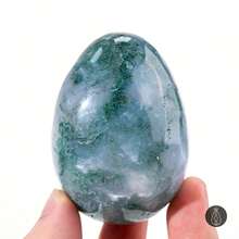 1 quả trứng đá mã não rêu - Tinh thể tự nhiên - Được đánh bóng và tinh chế - Món quà Giáng sinh hoàn hảo cho gia đình và bạn bè. - Nhiều màu - Xem 11