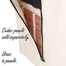 Household Essentials 3392-1 Cedarline Collection - Bolsa colgante para ropa protector de vestido y traje lona de algodón natural color blanco roto - blanquecino - Ver 6