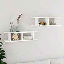 Mensole a muro, 2 pezzi, bianche, 75x18x20 cm, materiale a base di legno - 1PC - Visualizzare 1