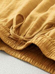 Women's Casual Linen Blazer Vest And Pants Set, Spring/Summer - Ginger - View 6