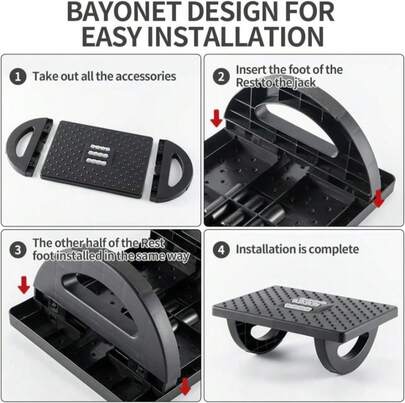 CasaZenith Foot Rest For Under Desk At Work - Ergonomic Foot Stools For Under Office Desk - Rocking Footrest With Roller Massager - Leg Rest For Chair, Computer Gaming -13" L X 9.6" W X 5" H