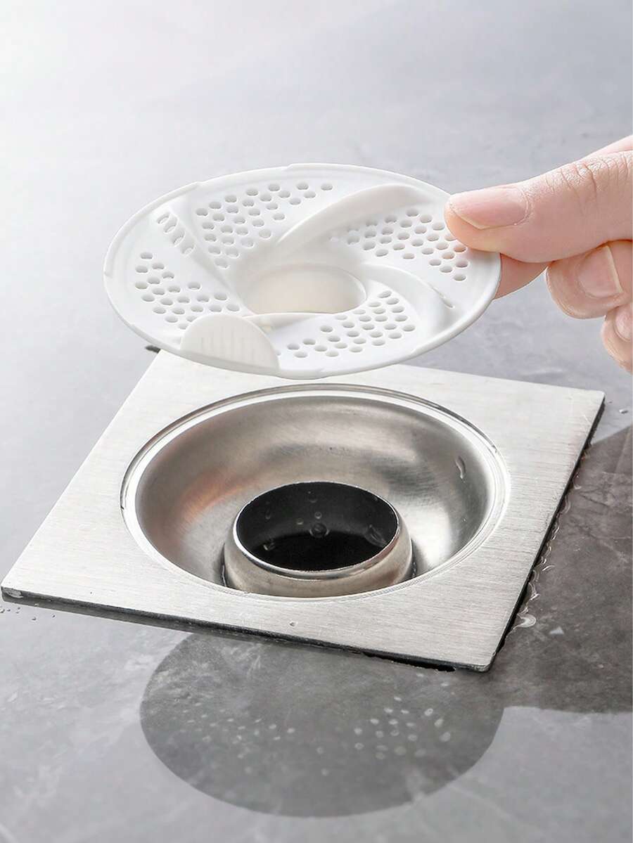 3/1pc Bathroom Drain Filter, Vortex Drain Cover, Anti-Clogging & Anti-Insect Drain Strainer, Effectively Prevents Hair Clogging, With Handle For Easy Cleaning, Reusable, Suitable For Kitchen Sink, Bathroom, Balcony And Other Drains