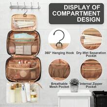 Travel Toiletry Bag For Women, Travel Makeup Bag Portable Hanging Organizer Multifunctional Water-Resistant Shaving Bag Multiple Compartments With Hanging Hook For Toiletries Accessories For Women Toiletries Bag Wash Bag Large Capacity Shower Bag Mothers Day Gift Teacher Gift Cruise Essentials Travel Essential - Multicolor - View 5