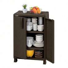 Armario multiusos de ratán plástico Wenge , tamaño mediano - Glaciar Verde - Ver 2