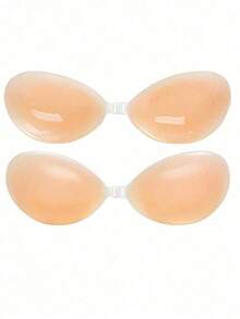 1对女士硅胶文胸，无肩带硅胶文胸，女士硅胶聚拢文胸垫，款式多样，适合婚礼穿着，带乳贴，透气防水文胸 - 多色 - 查看 7