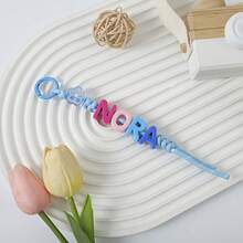 A Handcrafted, Personalized Flower Keychain With Customizable Colored Acrylic Letter Beads. A Perfect Mother's Day Gift Or Back-To-School Gift. - Letter Keychain - View 38