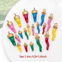 2 mặt dây chuyền hình ớt chuông đỏ bằng thép không gỉ tráng men, mặt dây chuyền hình rau củ quả tráng men để tự làm trang sức như bông tai, vòng cổ, vòng tay. - Nhiều màu - Xem 3